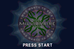 Who Wants to be a Millionaire title screen for GameBoy Advance